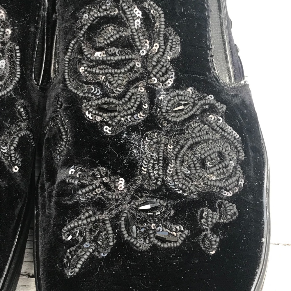 SALE! Michael Kors Beaded Velvet Black Loafers - Picture 2 of 14